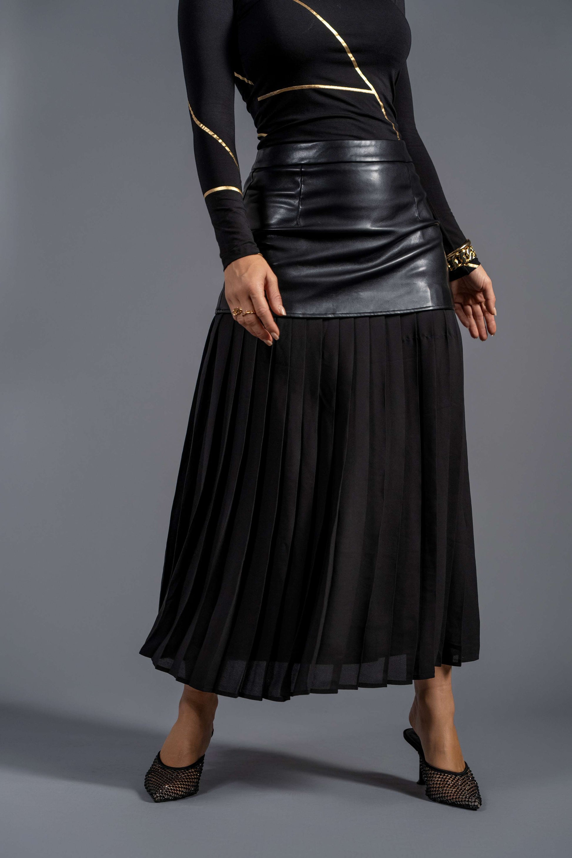 Rebel Romance 50/50 Leather Skirt