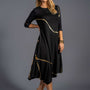Hikari Black And Gold Foil Kintsugi Dress