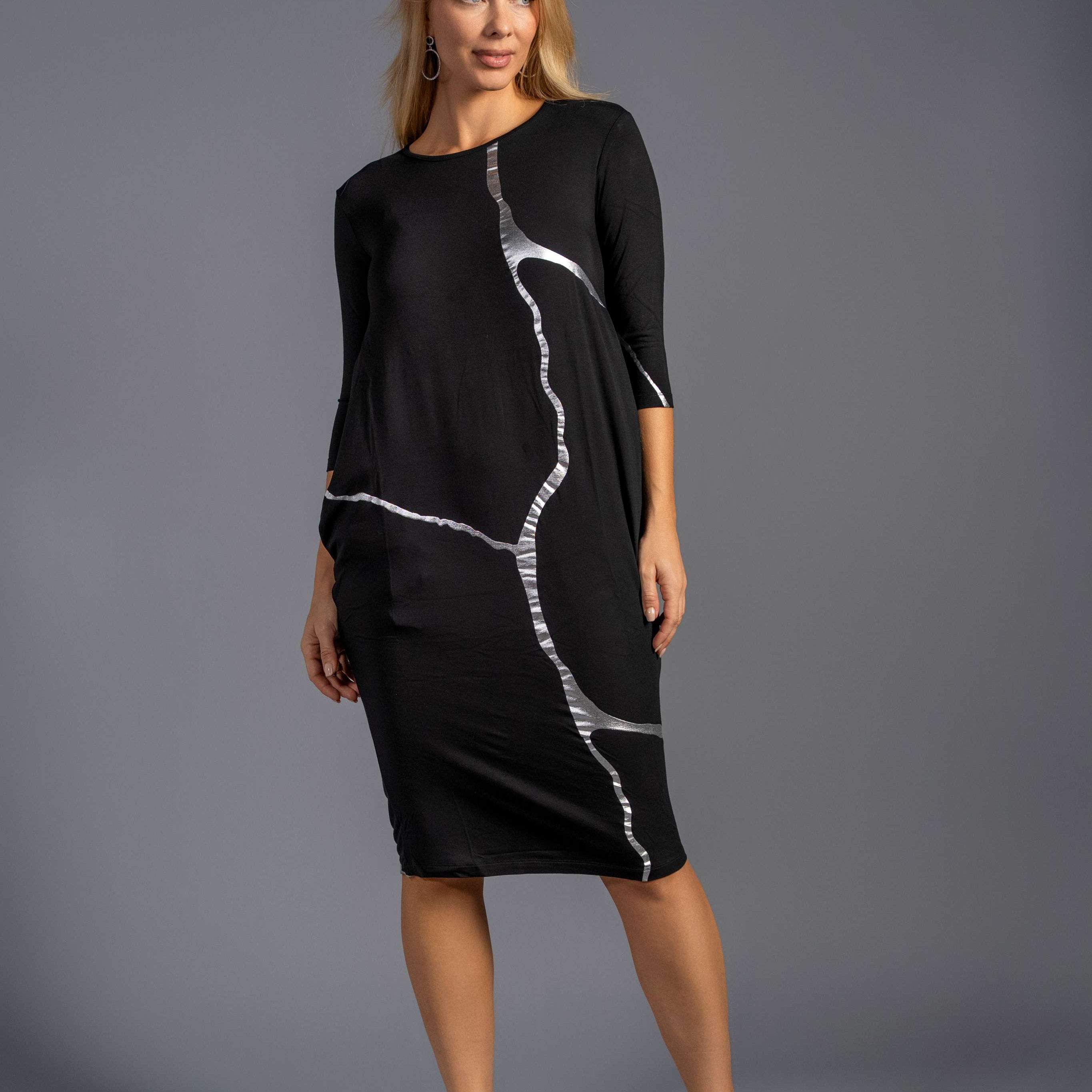 Short Black And Silver Kintsugi 3 Way Dress