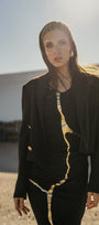 Black & Gold Kintsugi Sleeveless 3-Way Maxi