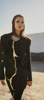 Black & Gold Kintsugi Sleeveless 3-Way Maxi