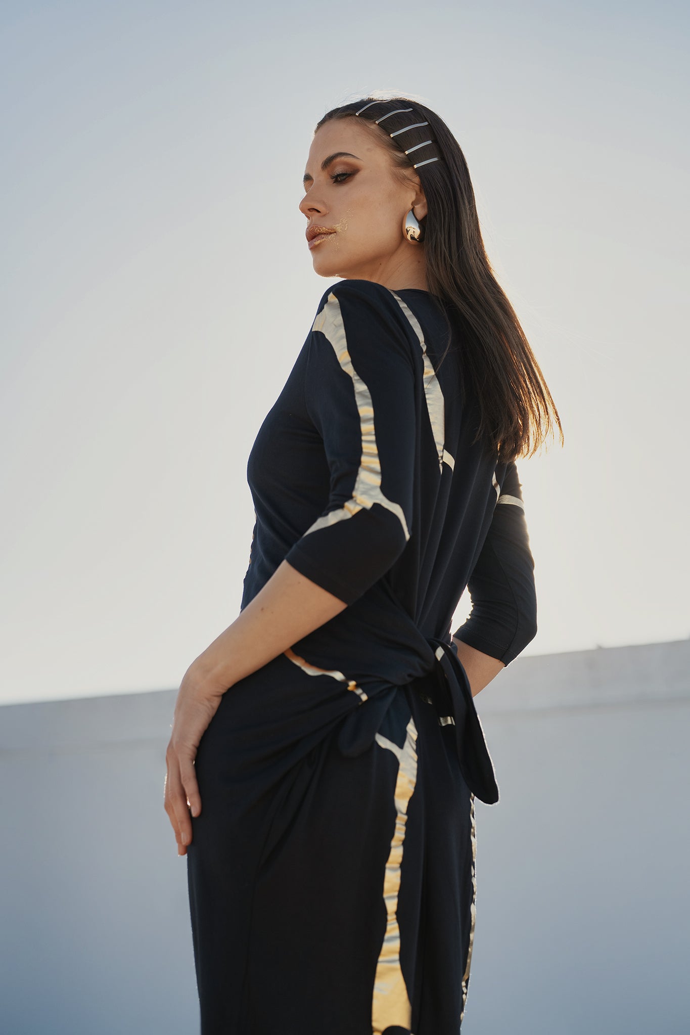 Short Charcoal Indigo Kintsugi 3 Way Maxi *Limited Edition*