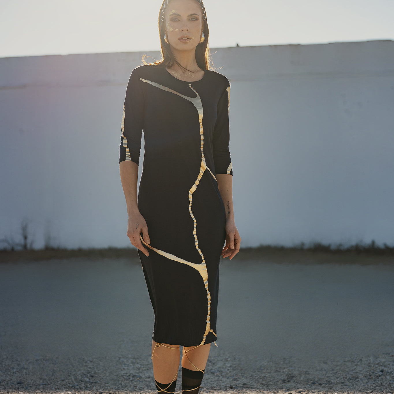 Short Charcoal Indigo Kintsugi 3 Way Maxi *Limited Edition*
