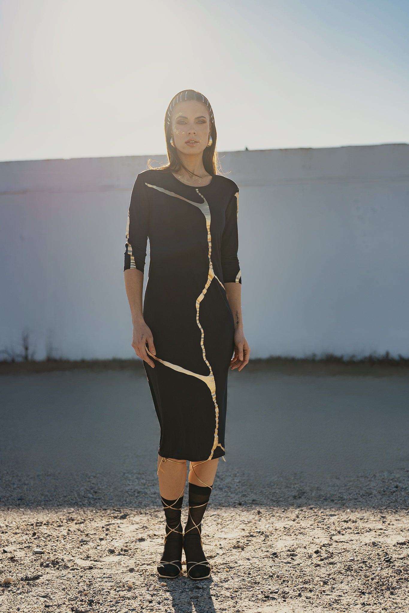 Short Charcoal Indigo Kintsugi 3 Way Maxi *Limited Edition*