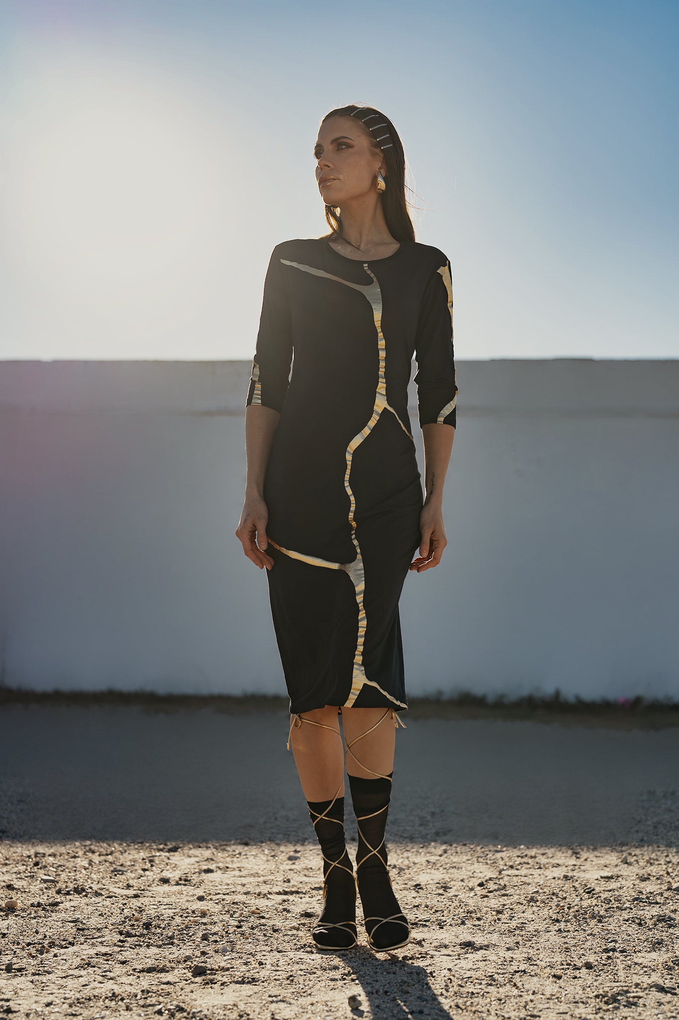 Short Charcoal Indigo Kintsugi 3 Way Maxi *Limited Edition*