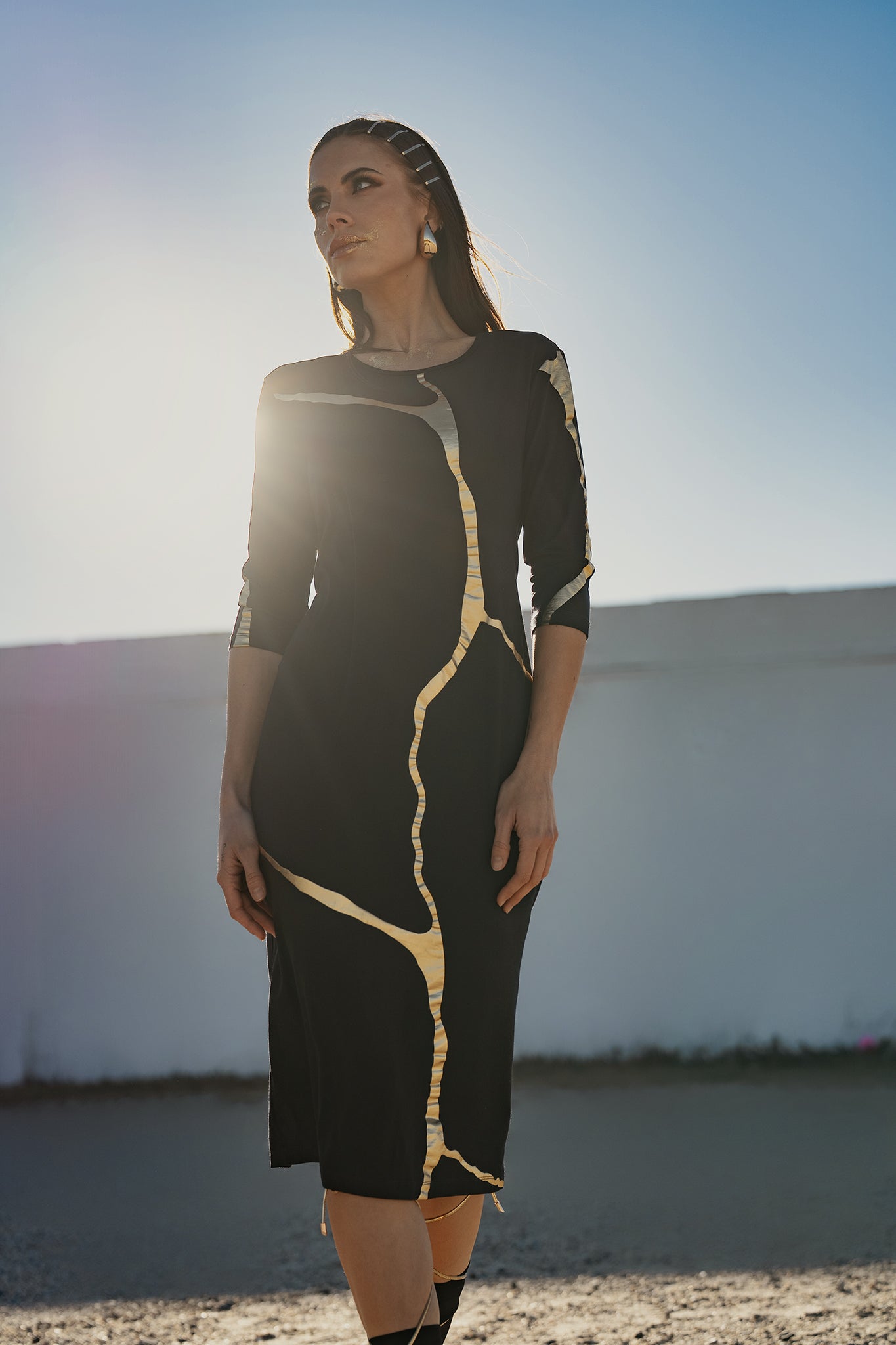 Short Charcoal Indigo Kintsugi 3 Way Maxi *Limited Edition*