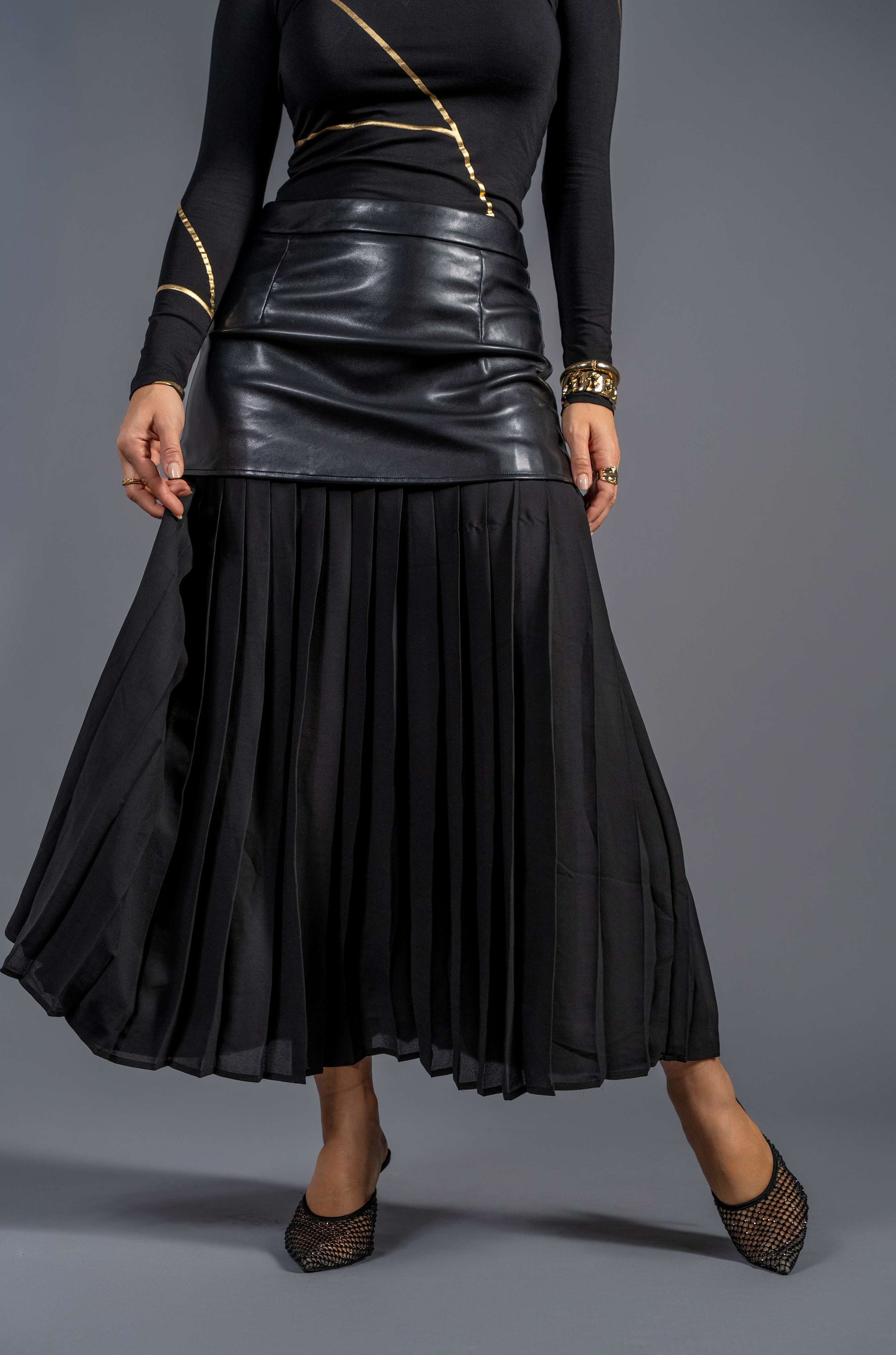 Rebel Romance 50/50 Leather Skirt