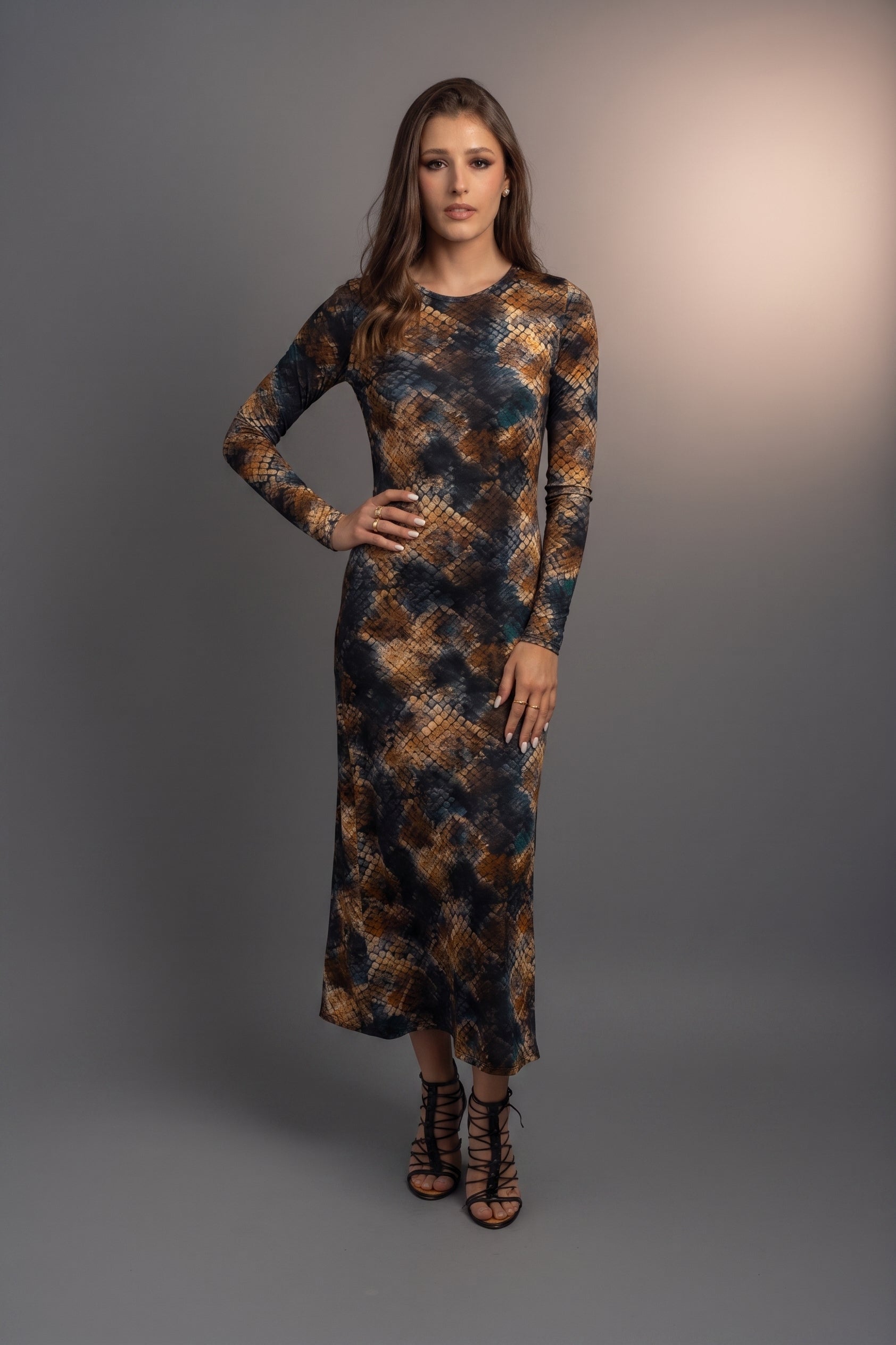 Long Sleeve Serpent Midi Dress *Limited edition*