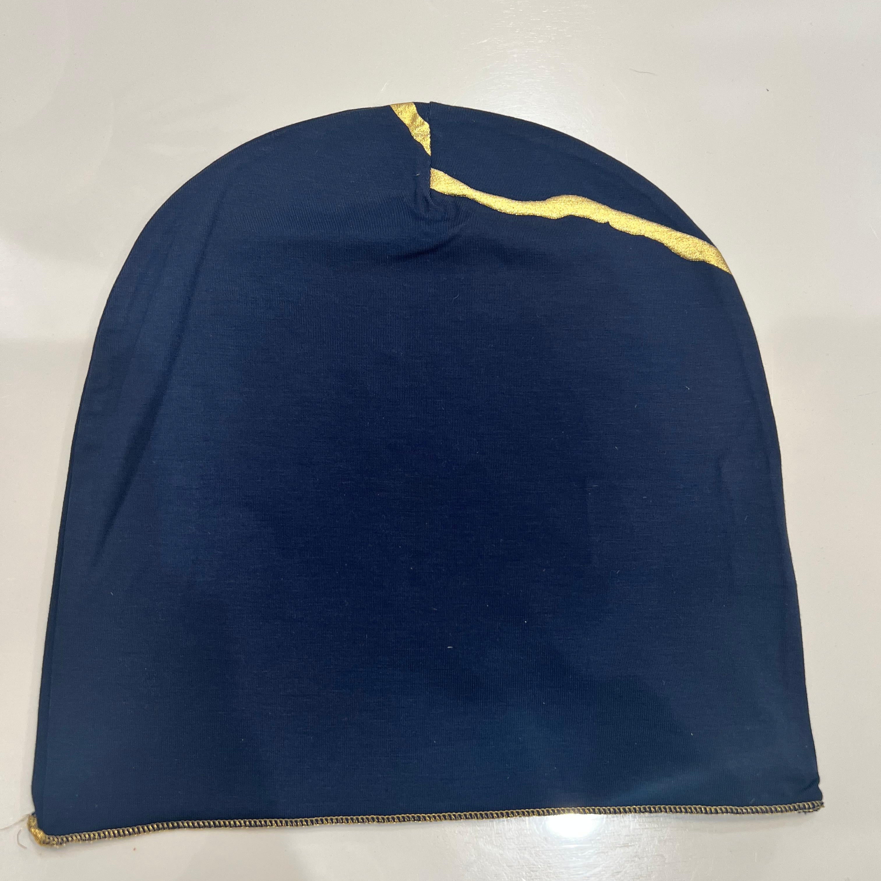 Kintsugi Beanie in Navy and Gold