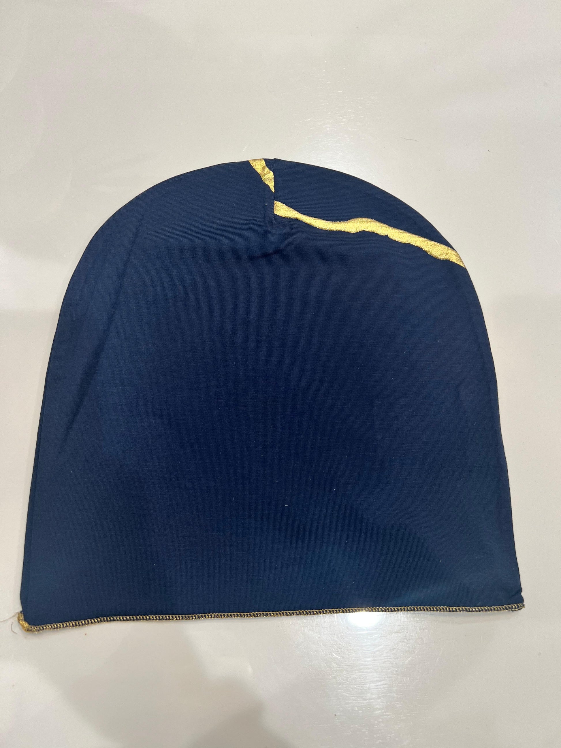 Kintsugi Beanie in Navy and Gold