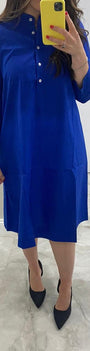100% Cotton Dress in Royal Blue