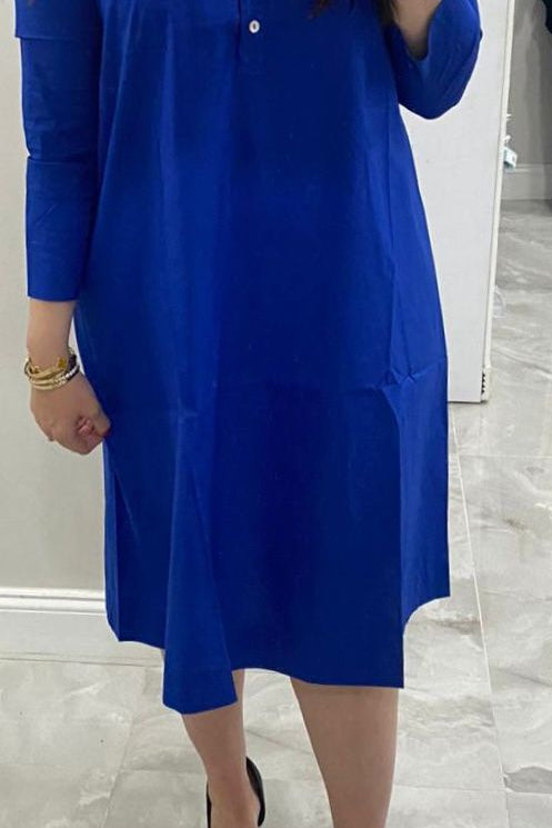 100% Cotton Dress in Royal Blue