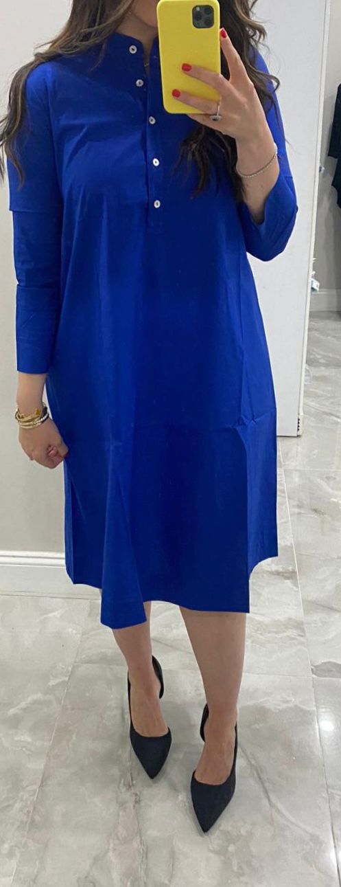 100% Cotton Dress in Royal Blue