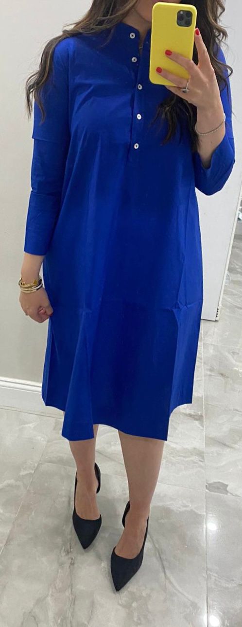 100% Cotton Dress in Royal Blue