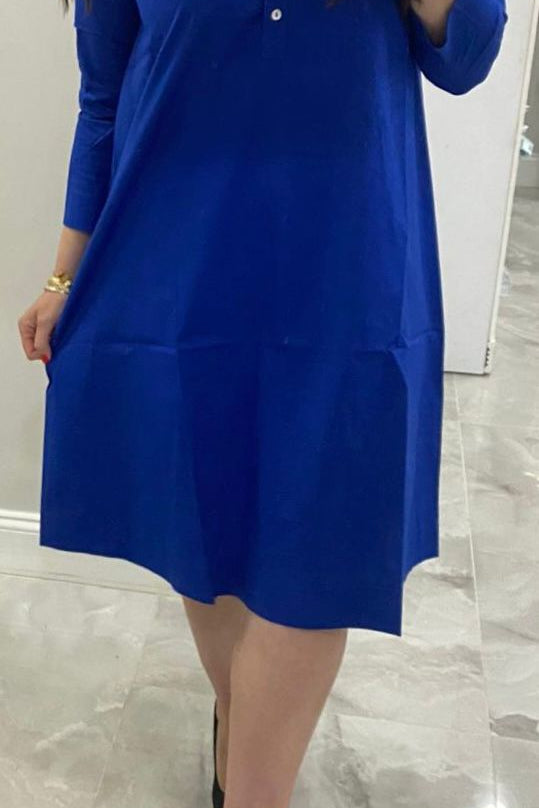 100% Cotton Dress in Royal Blue