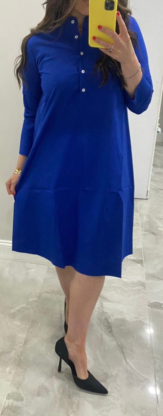 100% Cotton Dress in Royal Blue