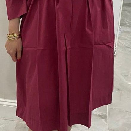 100% Cotton Dress in Raspberry