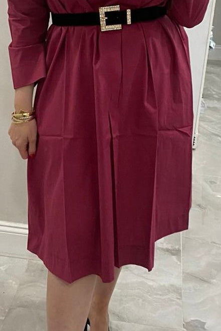 100% Cotton Dress in Raspberry