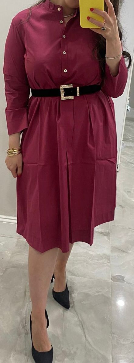 100% Cotton Dress in Raspberry