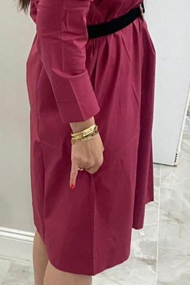 100% Cotton Dress in Raspberry