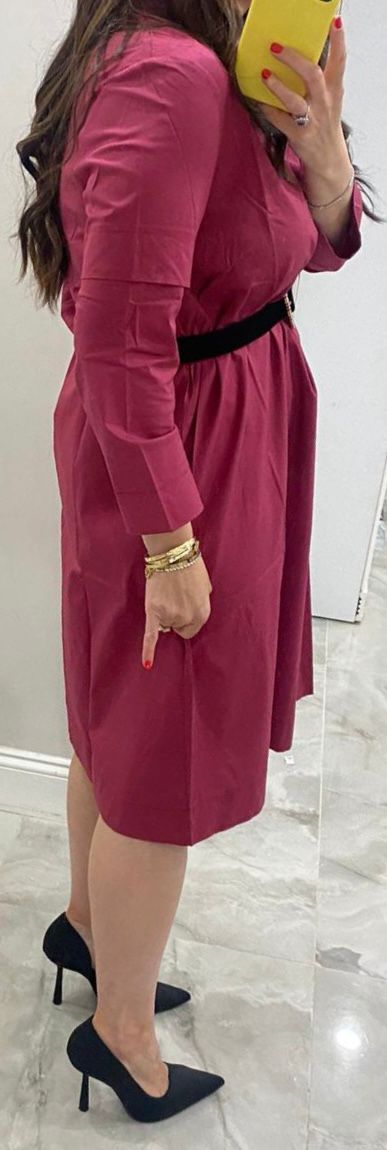 100% Cotton Dress in Raspberry