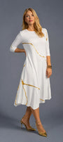 Hikari Cloud White And Gold Foil Kintsugi Dress *Limited Edition*