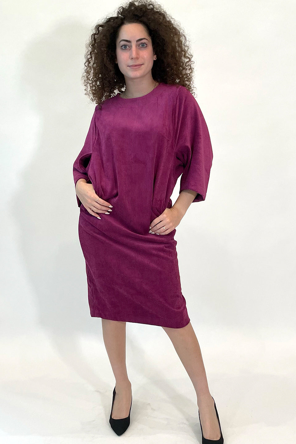 Hoshi Dress Corduroy - Magenta