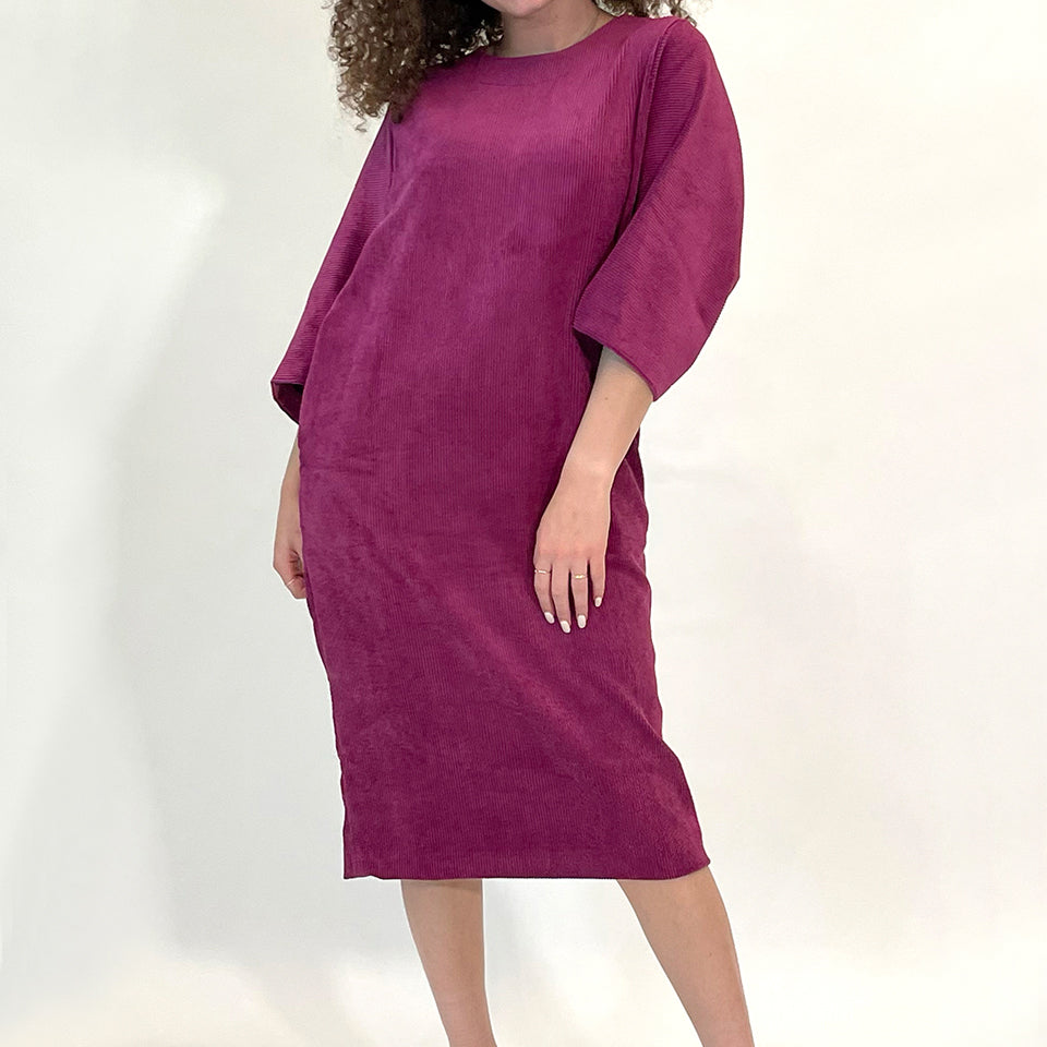 Hoshi Dress Corduroy - Magenta