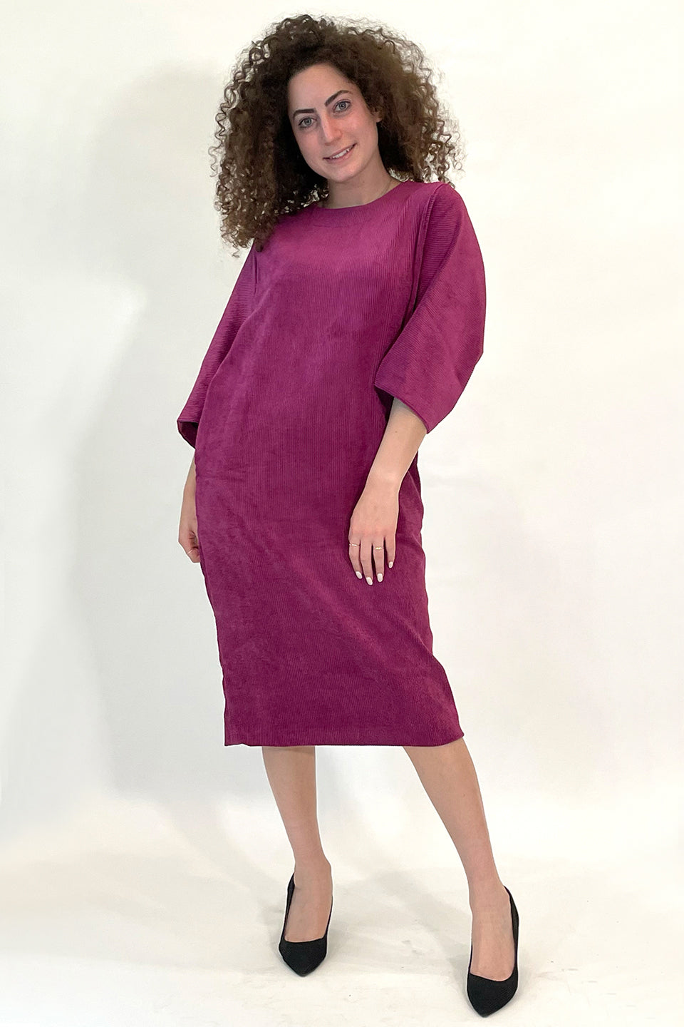 Hoshi Dress Corduroy - Magenta