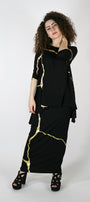 Sachie Kintsugi Skirt in Black & Gold