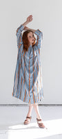 Saori Shirt Dress in Stripes