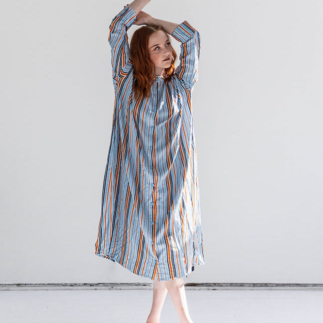 Saori Shirt Dress in Stripes