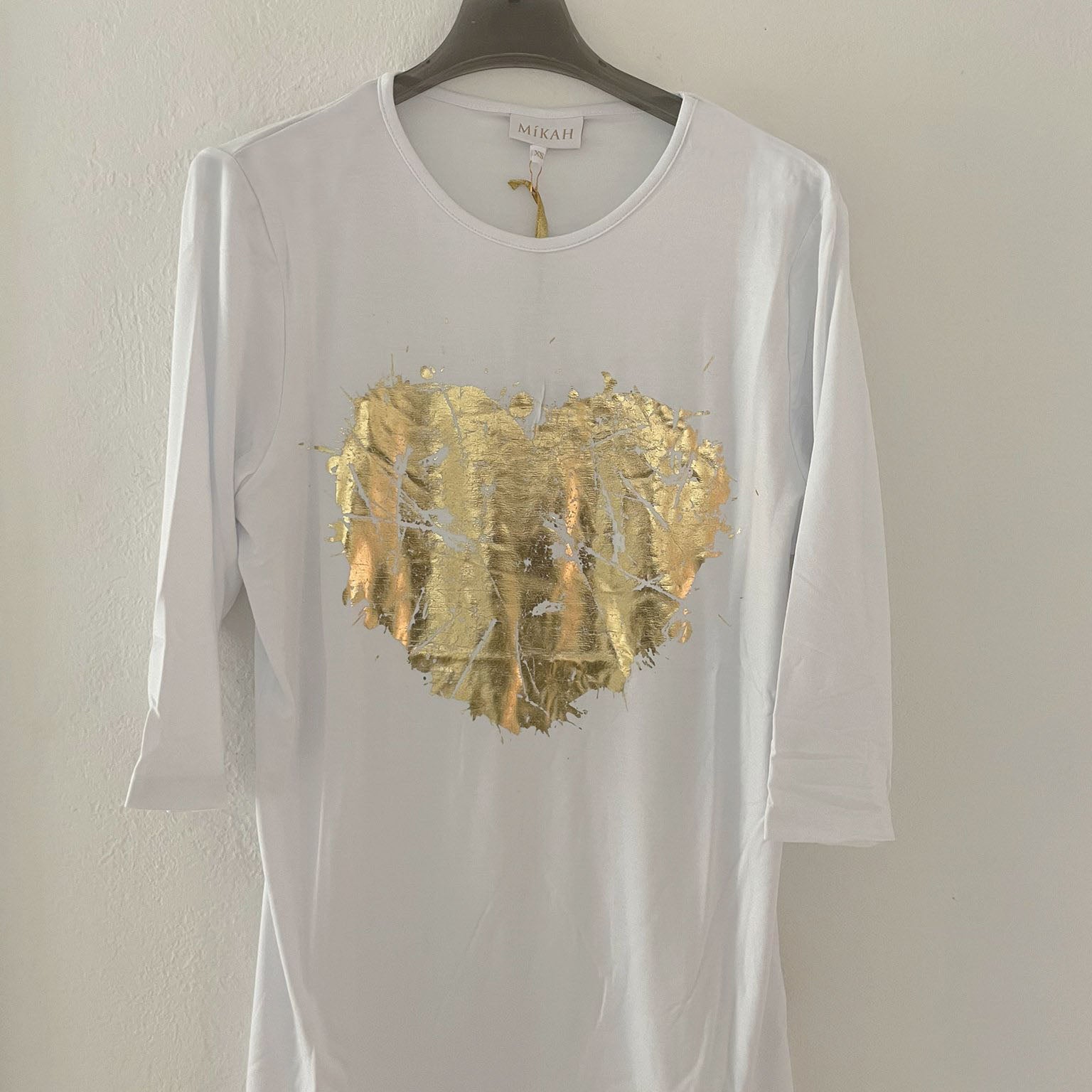 Golden Heart Tee in White
