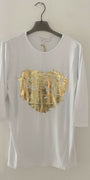 Golden Heart Tee in White